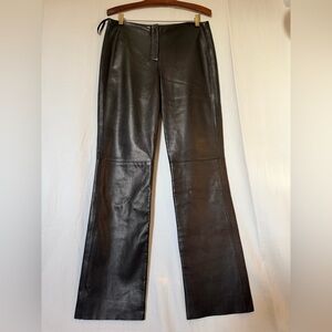 DKNY - Women’s 100% Genuine Leather Pants - Dark Brown - Sz 12